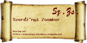 Szerényi Zsombor névjegykártya