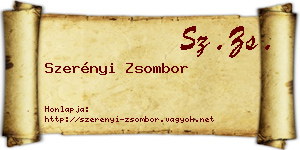 Szerényi Zsombor névjegykártya