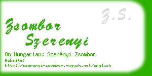zsombor szerenyi business card